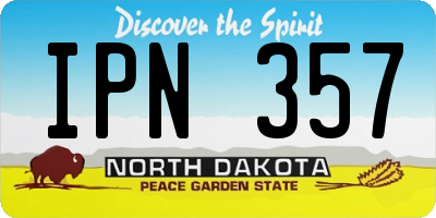 ND license plate IPN357