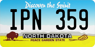 ND license plate IPN359