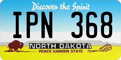 ND license plate IPN368