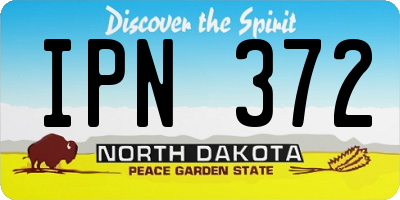 ND license plate IPN372