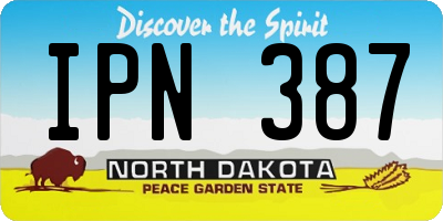 ND license plate IPN387