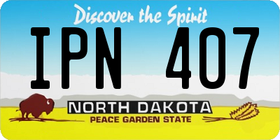 ND license plate IPN407