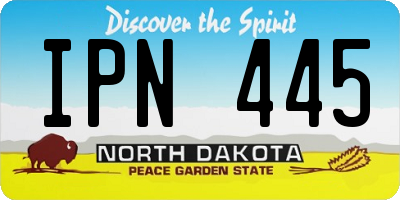 ND license plate IPN445