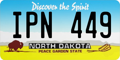 ND license plate IPN449