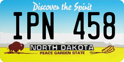 ND license plate IPN458