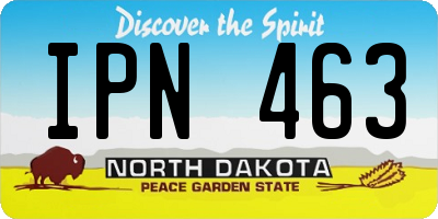 ND license plate IPN463