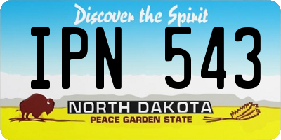 ND license plate IPN543
