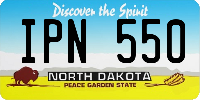 ND license plate IPN550