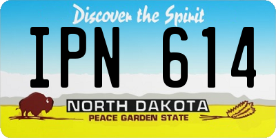 ND license plate IPN614