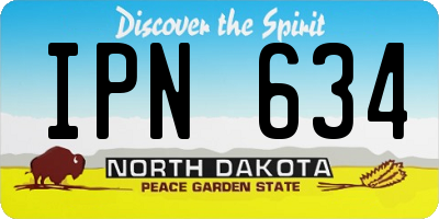 ND license plate IPN634