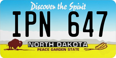 ND license plate IPN647