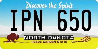 ND license plate IPN650