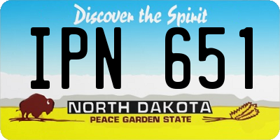 ND license plate IPN651