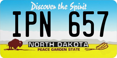 ND license plate IPN657