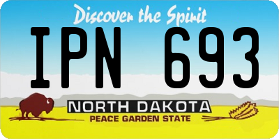 ND license plate IPN693