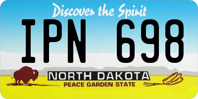 ND license plate IPN698