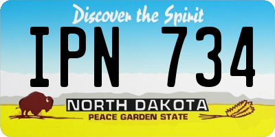 ND license plate IPN734