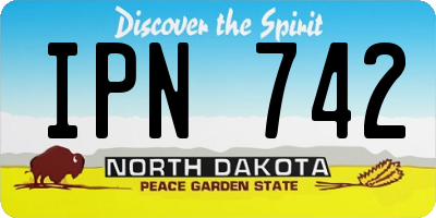 ND license plate IPN742