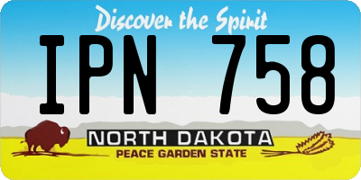 ND license plate IPN758