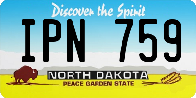 ND license plate IPN759