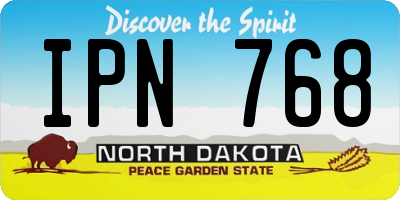 ND license plate IPN768