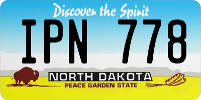 ND license plate IPN778