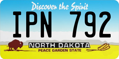 ND license plate IPN792