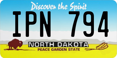 ND license plate IPN794