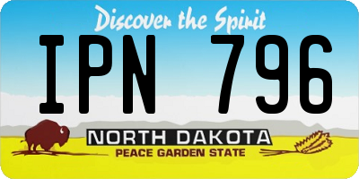ND license plate IPN796