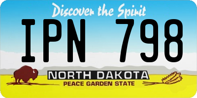 ND license plate IPN798
