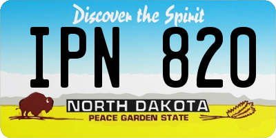 ND license plate IPN820