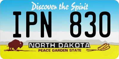ND license plate IPN830