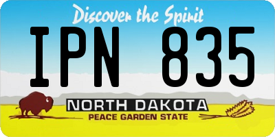 ND license plate IPN835