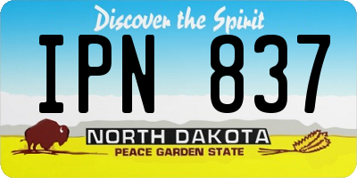 ND license plate IPN837