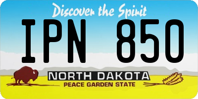 ND license plate IPN850