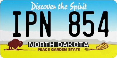ND license plate IPN854