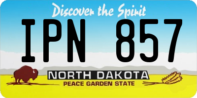 ND license plate IPN857