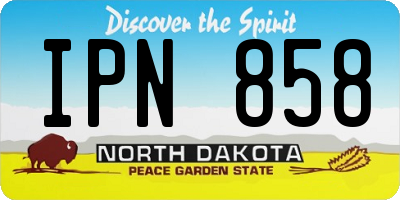 ND license plate IPN858