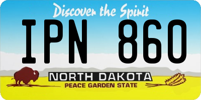 ND license plate IPN860