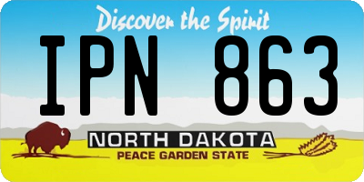 ND license plate IPN863