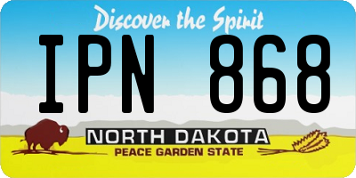 ND license plate IPN868