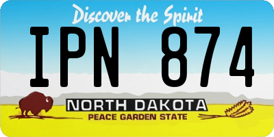 ND license plate IPN874