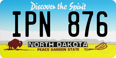 ND license plate IPN876