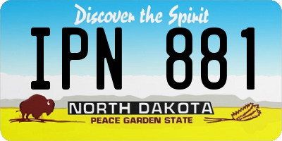 ND license plate IPN881
