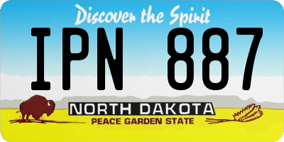 ND license plate IPN887