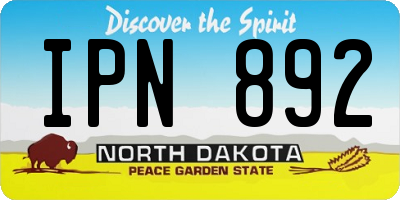 ND license plate IPN892