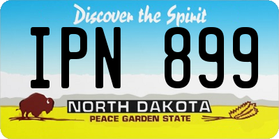 ND license plate IPN899