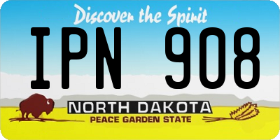 ND license plate IPN908