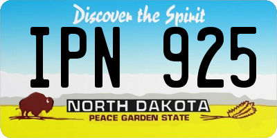 ND license plate IPN925