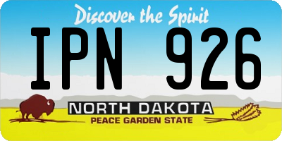 ND license plate IPN926